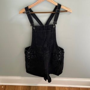 Madewell washed black shirt overalls